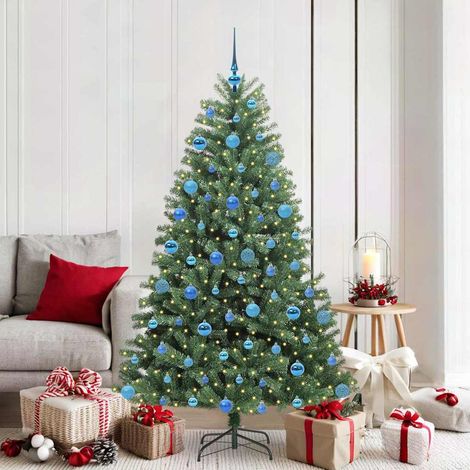 vidaXL Künstlicher klappbarer Weihnachtsbaum mit 300 LEDs Grün 180 cm (1/5)