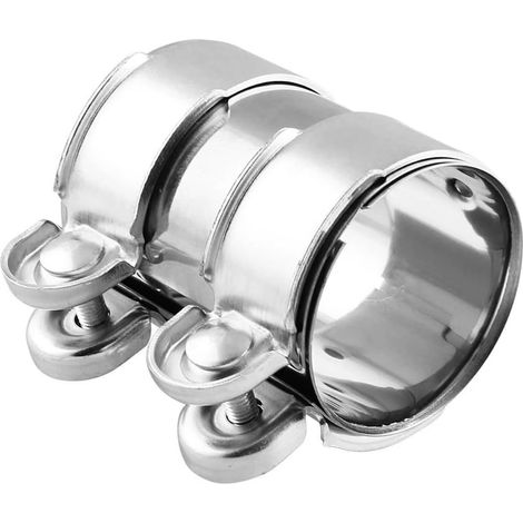 collier Echappement diamètre 63 mm L 95 mm raccord double tuyau universel acier inoxydable réparation (1/5)