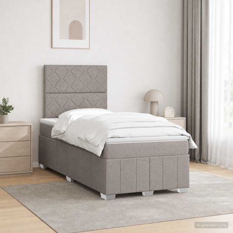 vidaXL Cama de muelles con LED y colchón Topo 120 x 190 cm Tela (1/5)