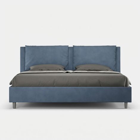 Cama matrimonial contenedor moderna Antea 200x210 - Azul Marino