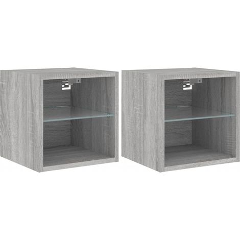 Maison Exclusive - TV-Wandschränke mit LED-Leuchten 2 Stk. Grau S