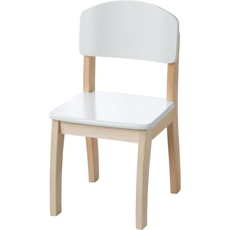 roba 50778WE Sedia per bambini, sedia con schienale per bambini, in legno laccato bianco, 61,5 x 33 x 33,5 cm, altezza seduta 31,5 cm