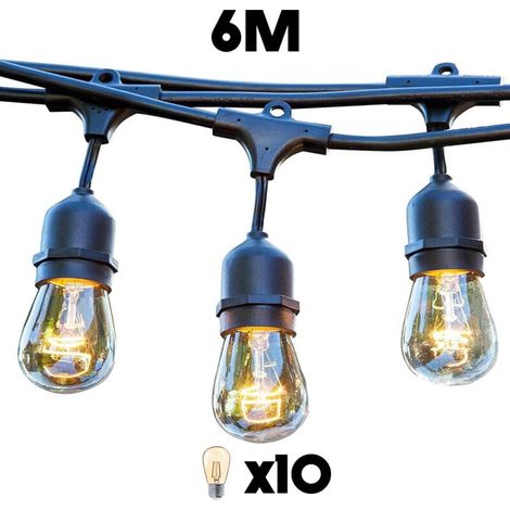 Guirlande lumineuse 6 m Caoutchouc Noir (1/4)
