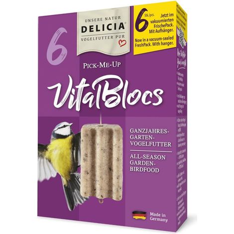 DELICIA® PICK-ME-UP VitalBlocs Nourriture pour oiseaux Mésange bleue Rouge-gorge Bruant jaune