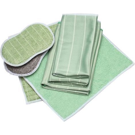 Torchons de cuisine, tampons à récurer, chiffons de nettoyage absorbants en fibre de verre de bambou, bloc éponge lot de 6 (1/4)