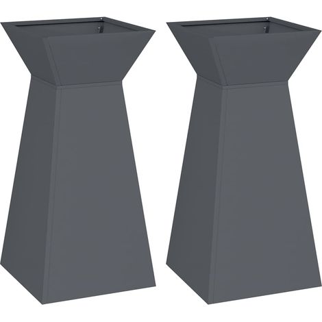 Maison Exclusive - Säulen Pflanzer 2 pcs Anthrazit 35 x 35 x 73 c