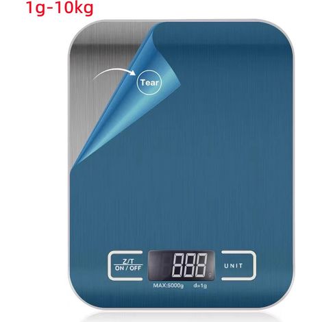 Küchenwaage mit LCD-Bildschirm, multifunktionale digitale Lebensmittelwaage 10 kg/1 g