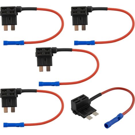 Pince de courant, lot de 5, ATO standard, adaptateur de courant, fusible de dérivation, distributeur, ATC, porte-fusible pour voiture, camion, bateau, pince de dérivation de câble, distributeur de câb (1/3)