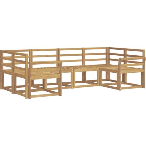 Outdoor Sofa Set 6 pcs White Solid Acacia Wood vidaXL (1/5)
