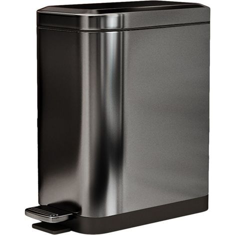 7-Liter-Edelstahl-Treteimer, Abmessungen 22,5 cm x 14 cm x 30 cm, ideal für Küche und Bad (kompaktes und hygienisches Design) (1/5)