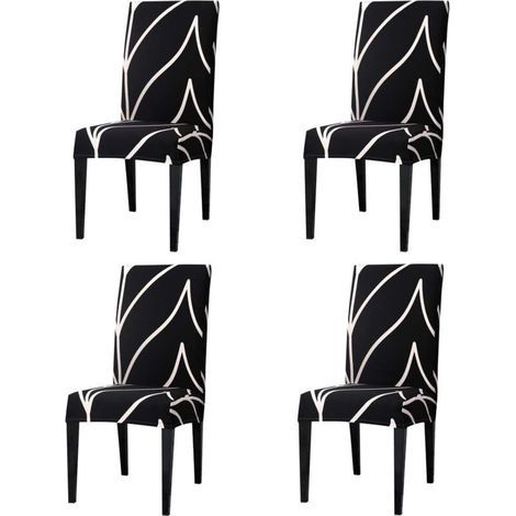 Stretch Dining Room Chair Covers, Universal Chair Covers for Home, Restaurant, Bar, Hotel (4 Pieces, C1)