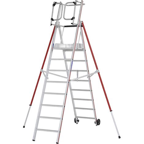 Escabeau pro 8 marches de 3.86m de hauteur de travail maximale. - 848308 (1/9)