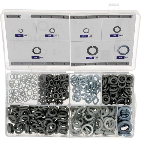 Coffret de Rondelles Diamètre 5 à 14 mm Assortiment Compartimenté Rangement Atelier Coffret de 470 pcs (1/3)