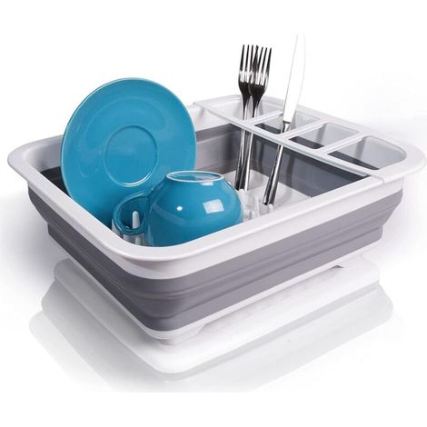 Scolapiatti compatto e pieghevole in silicone per cucina e viaggi scolapiatti salvaspazio - Crezuo