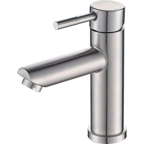 Mitigeur de lavabo - inox 304 - monotrou - eau chaude/froide (1/5)