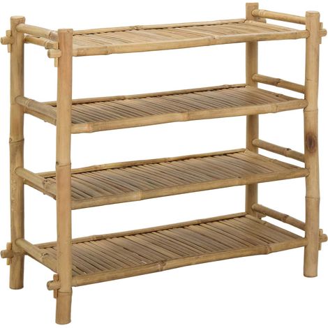 Shoe Rack with Shelf Natural 4-tier Bamboo vidaXL (1/5)