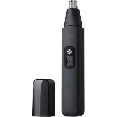 Tondeuse à poils de nez indolore, outil de coupe rechargeable pour oreilles et sourcils - finition noire (1/5)