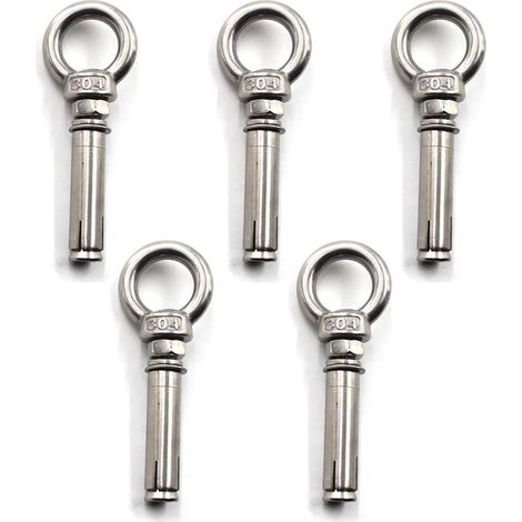 [NUNCA UTILIZADO]Anillo de elevación con perno de ojo de acero inoxidable 304 M6 x 80 mm (5 piezas) (1/5)