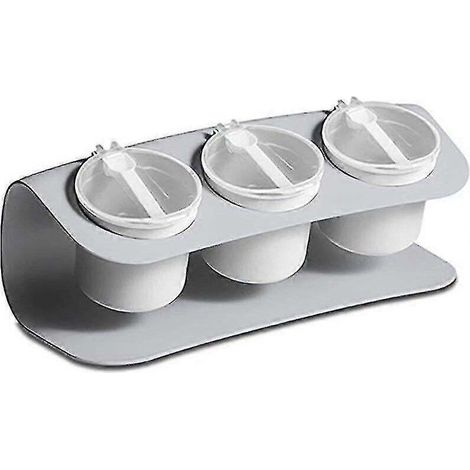 Boîte à épices ménagère avec couvercle, ustensiles de cuisine, pot à épices, ensemble de rangement pour sucre salé (1 pièce, gris) (1/5)