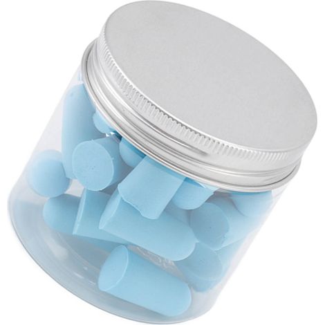 30 blaue Schaumstoff-Ohrstöpsel, geräuschdämpfend, schallabsorbierend, mit verzögerter Freisetzung, für Schlaf und Konzentration (1/5)