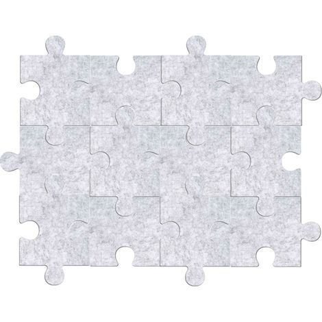 12-Piece Wall Puzzle, Self-Adhesive 3D Felt Wall Decor, High-Density Self-Adhesive Sound-Dampening Panel, Silver Grey, 20 x 30 cm (1/5)