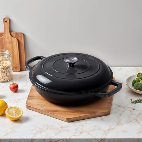 3.2L Enameled Cast Iron Pot with Lid (1/5)