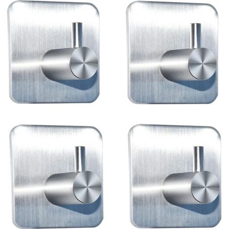 ZOLGINAH 4 x Crochets Muraux Autoadhésifs 3M Acier Inox pour Cuisine et Bain Crochets pour Torchons Porte-Serviette Crochet pour Salle de Bains Crochets Adhésifs (1/5)
