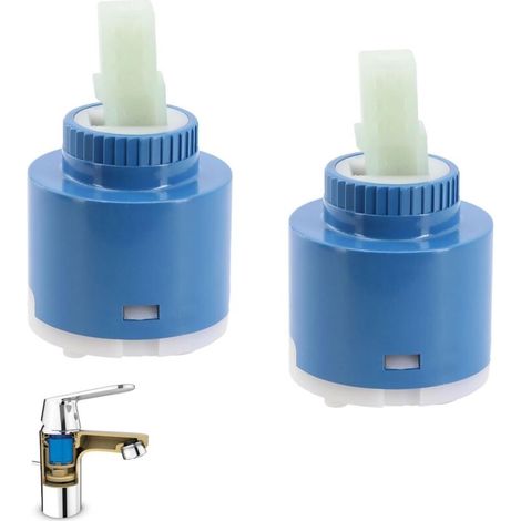 XEPHO Cartouche en Céramique 35MM, 2 Pièces Cartouche Céramique, 35MM Cartouche Robinet, Cartouche de Rechange en Céramique pour Mélangeur, Adapté Au Robinet De Cuisine Et Au Robinet De Lavabo