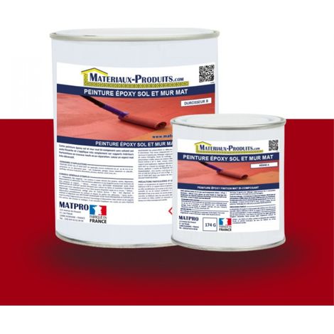 Peinture époxy sol et mur Mat - 1 Kg Rouge brique - MATPRO (1/5)