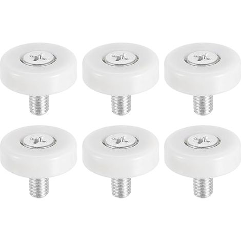 6 Pack Rouleaux De Tiroir 22mm Poulies De Glissement Blanc (1/5)