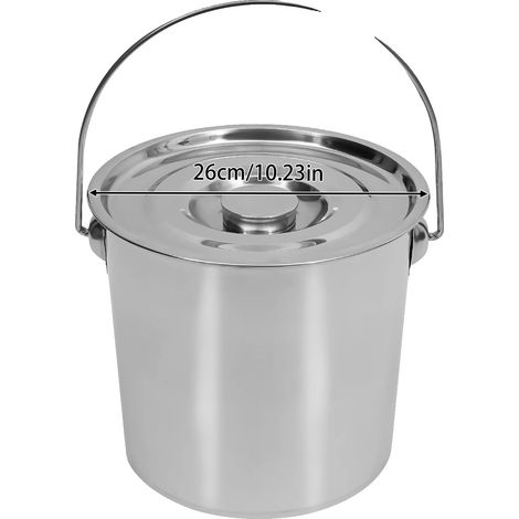 Seau de cuisine, capacité de 12L, en acier inoxydable de qualité alimentaire, 12L (1/2)