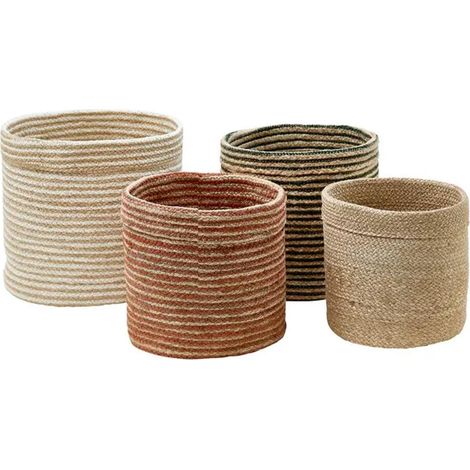 Lot de 4 Paniers en Jute "Tito" 40cm Multicolore