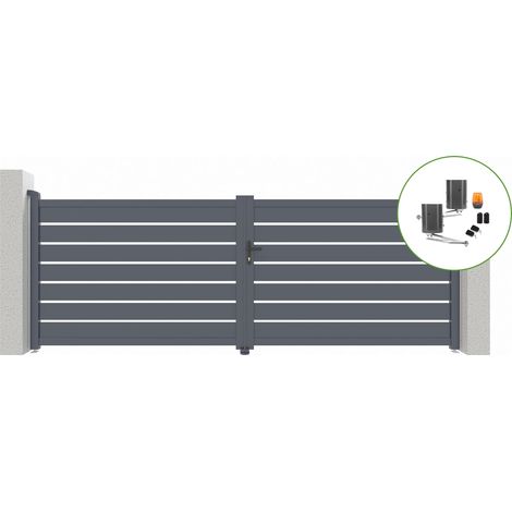 Pack cancela batiente automática VOGEL 400 x 140 cm + Motor brazo B500 (1/4)
