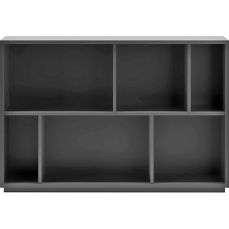 Meuble de rangement, collection NACK (547), bibliothèque étagère à 2 nivaux en mélamine.- graphite