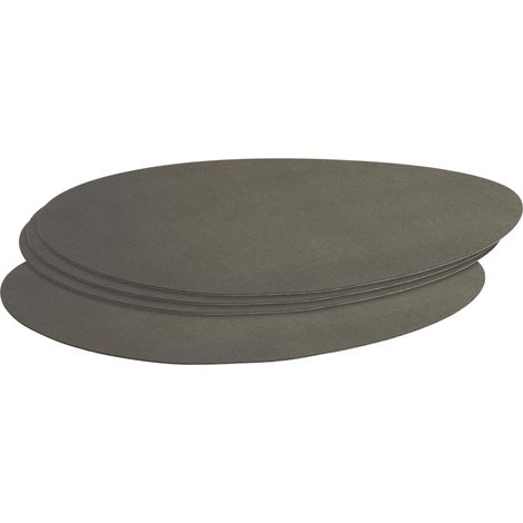Lot de 4 Sets de Table réversibles Surface Facile d'entretien Durable Antidérapant Élégant Utilisation Flexible pour Tous Les Jours Diamètre 34 cm Gris (1/4)