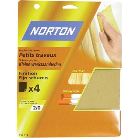 4 feuilles de ponçage 230x280 mm Grain 1 - NORTON - 63642516118