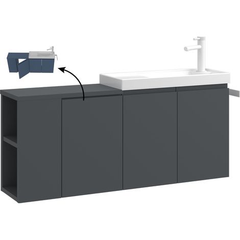 Waschtischunterschrank "Ferla 110" – 110 x 22 x 45 cm – Anthrazit matt (1/3)