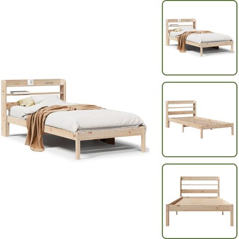 Cadre de lit sans matelas 75x190 cm bois de pin massif - Cadre De Lit - Cadres De Lit - Lit - Lit Simple (1/5)