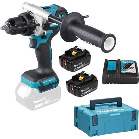 [JAMAIS UTILISE] Perceuse visseuse à percussion MAKITA 18V Li-Ion (2x 5Ah) LXT 130Nm + coffret MAKPAC DHP486RTJ (1/4)