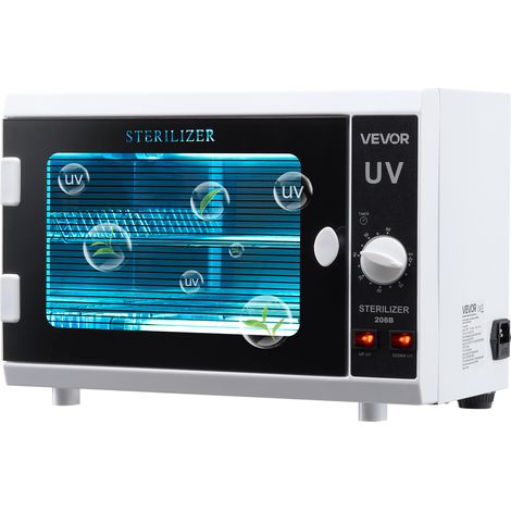 VEVOR Sterilisateur UV 12 L, Armoire de Desinfection UV avec Minuterie, Commande par Bouton, Longueur deOnde 185 nm, Porte en Verre Trempe, pour Laboratoires, Maison, Salons de Manucure et de Beaute (1/5)