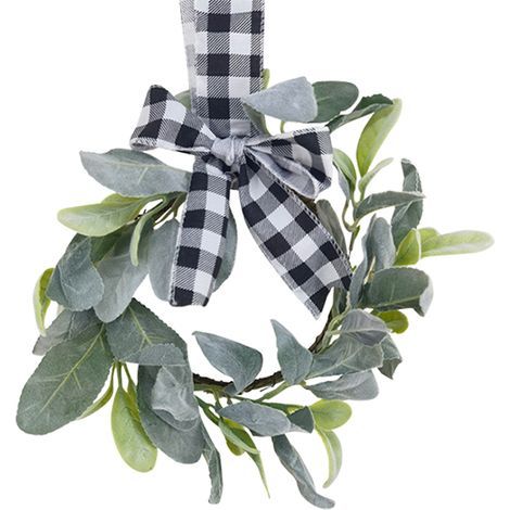 Mini-Kränze im Landhausstil, kariert, für Haustür, Fenster, Wand und Schrank (N) (1/5)