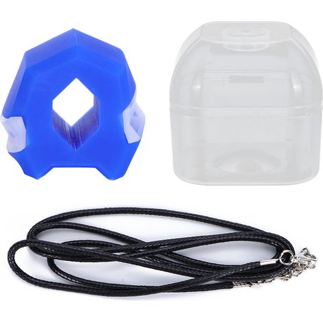 Mâchoire définie boule d'entraînement portable exerceur de muscles masséters avec boîte et cordon bleu clair (1/5)