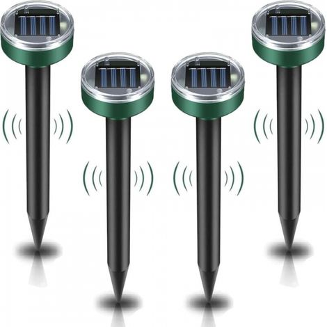 Repelente Solar de Topos de 4 Piezas, Repelente Ultrasónico de Plagas - Control de Topos con IP65 a Prueba de Agua, Repelente de Topos de jardín Repelente de Topos (1/5)