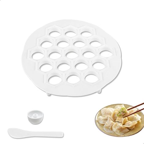 Ravioli Mould with 19 Compartments, Gyoza Fresh Pasta Machine, Pate Machine, Manti Mould for Efficient Ravioli and Ravioli Production, Ideal for Home Kitchen