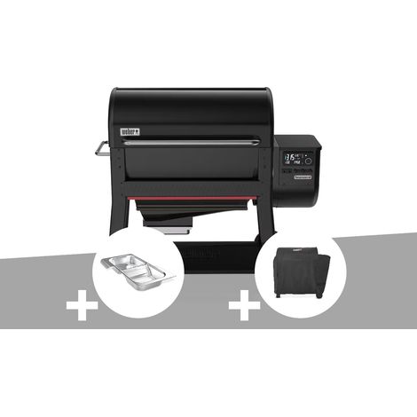 Barbecue à pellets Searwood XL 600 + Kit de fumage + Housse - Weber