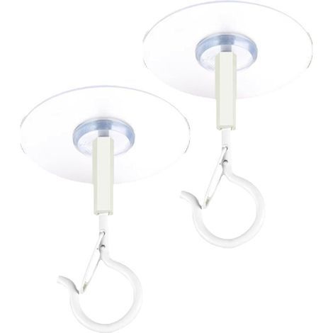 Set of 2 adhesive ceiling hooks, safety hanging clips, windproof wall mount, strong self-adhesive fixing, solution for hanging lights, banners, wind chimes (1/5)