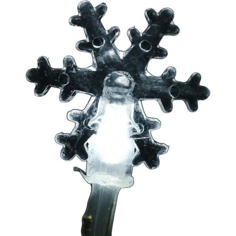 Luci a LED a forma di fiocchi di neve per albero di Natale - Bianche, alimentate a rete, 20 pezzi. (1/3)