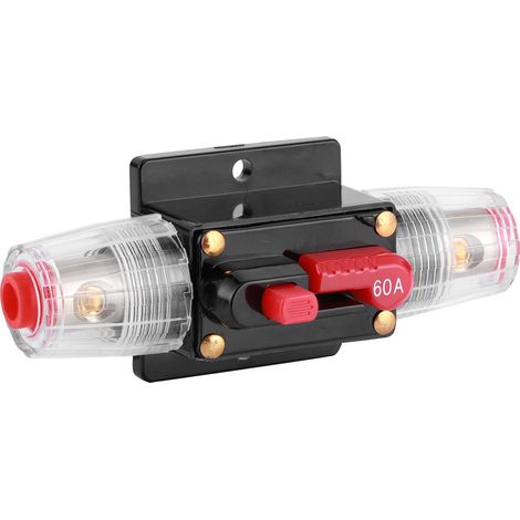 Interrupteur à fusible à réarmement automatique pour amplificateur audio de voiture ou camion (12 V, 60 A) (1/5)