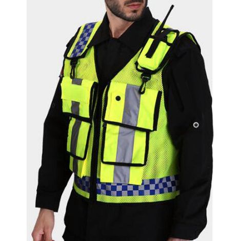 Gilet De Sécurité Avant à Fermeture éclair Haute Visibilité Multi-poches Avec Bandes Réfléchissantes (1/5)
