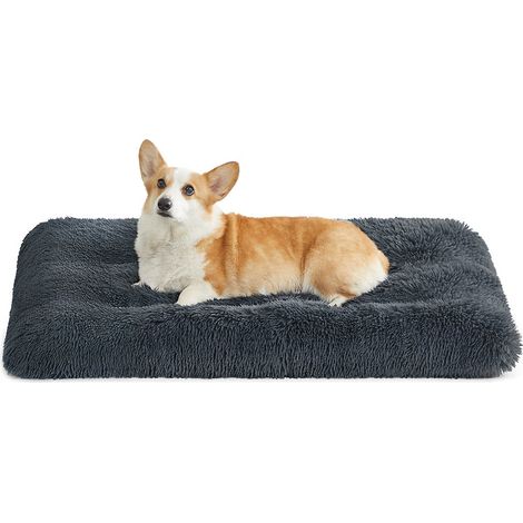 Panier pour chien canapé lit pour animaux rembourrage moelleux 95 x 60 cm lavable en machine coussin pour chien gris (1/5)
